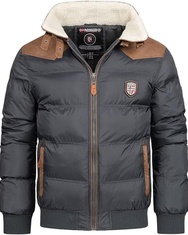 Geographical Norway Giacca Giubbotto Teddy Orsetto Grigio Uomo