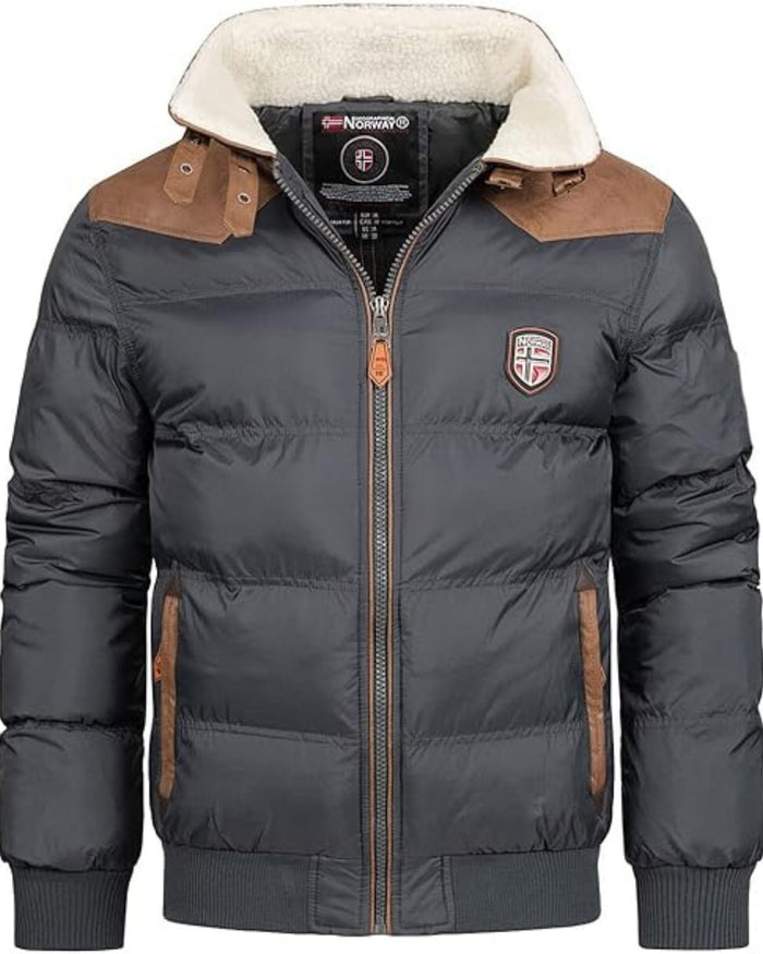 Geographical Norway Giacca Giubbotto Teddy Orsetto Grigio Uomo 1