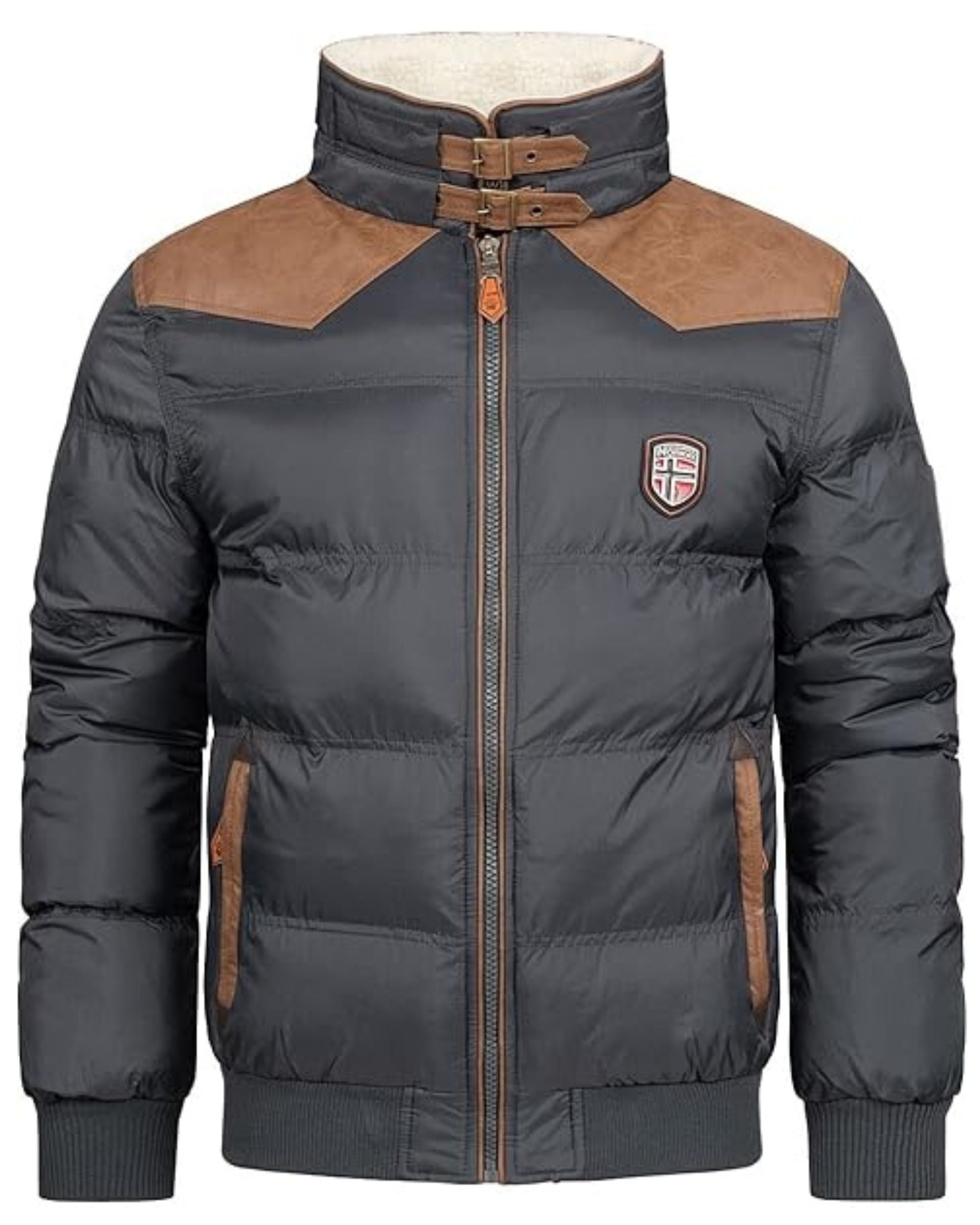 Geographical Norway Giacca Giubbotto Teddy Orsetto Grigio Uomo Abramovitch