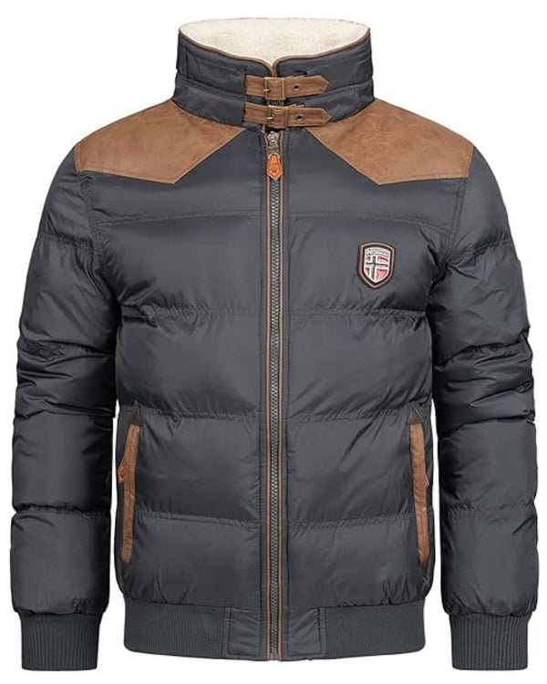 Geographical Norway Giacca Giubbotto Teddy Orsetto Grigio Uomo-2