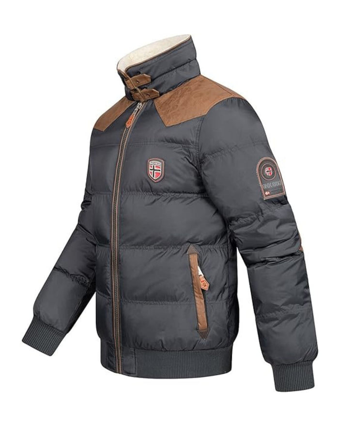 Geographical Norway Giacca Giubbotto Teddy Orsetto Grigio Uomo 3