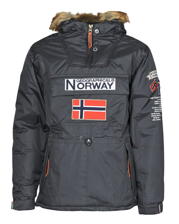 Geographical Norway Parka Con Cappuccio Fisso E Pelliccia Removibile Grigio Uomo