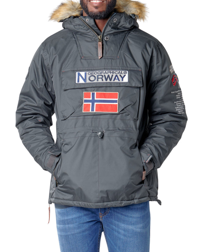 Geographical Norway Parka With Fixed Hood And Removable Fur Grey Men 3