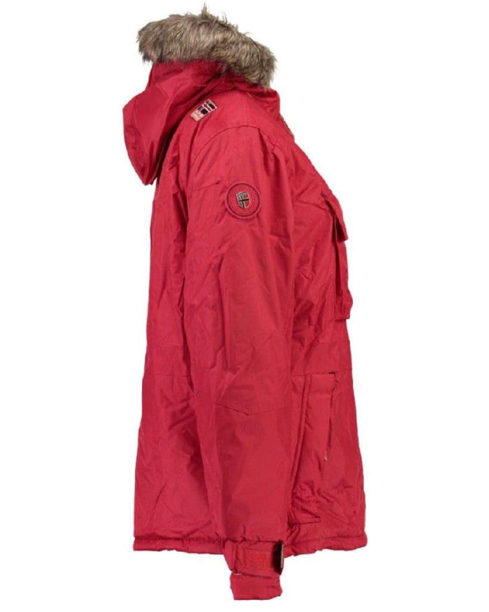 Geographical Norway Parka Con Cappuccio Fisso E Pelliccia Removibile Rosso Uomo 3