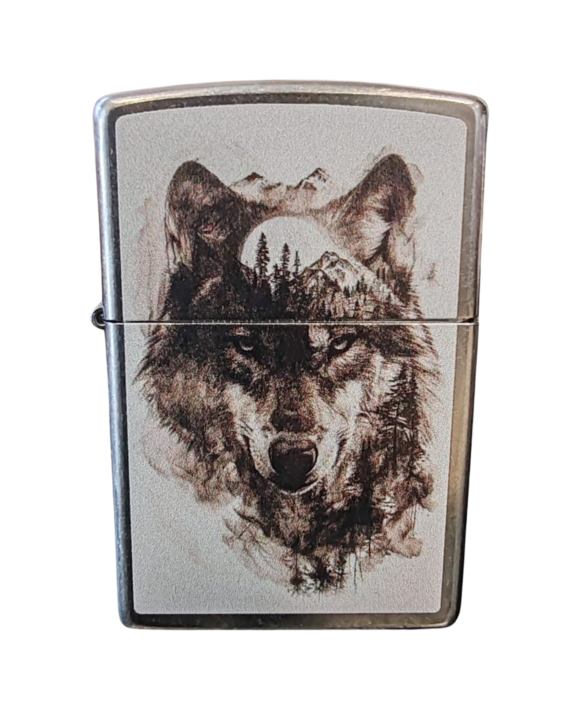 Zippo Ricaricabile Antivento Made In Usa Nel Box Regalo Argento Unisex 24L002 wolf