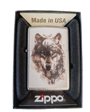Zippo Ricaricabile Antivento Made In Usa Nel Box Regalo Argento Unisex 24L002 wolf