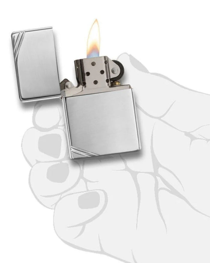 Zippo Vintage Cromo Lucido Argento Unisex 3