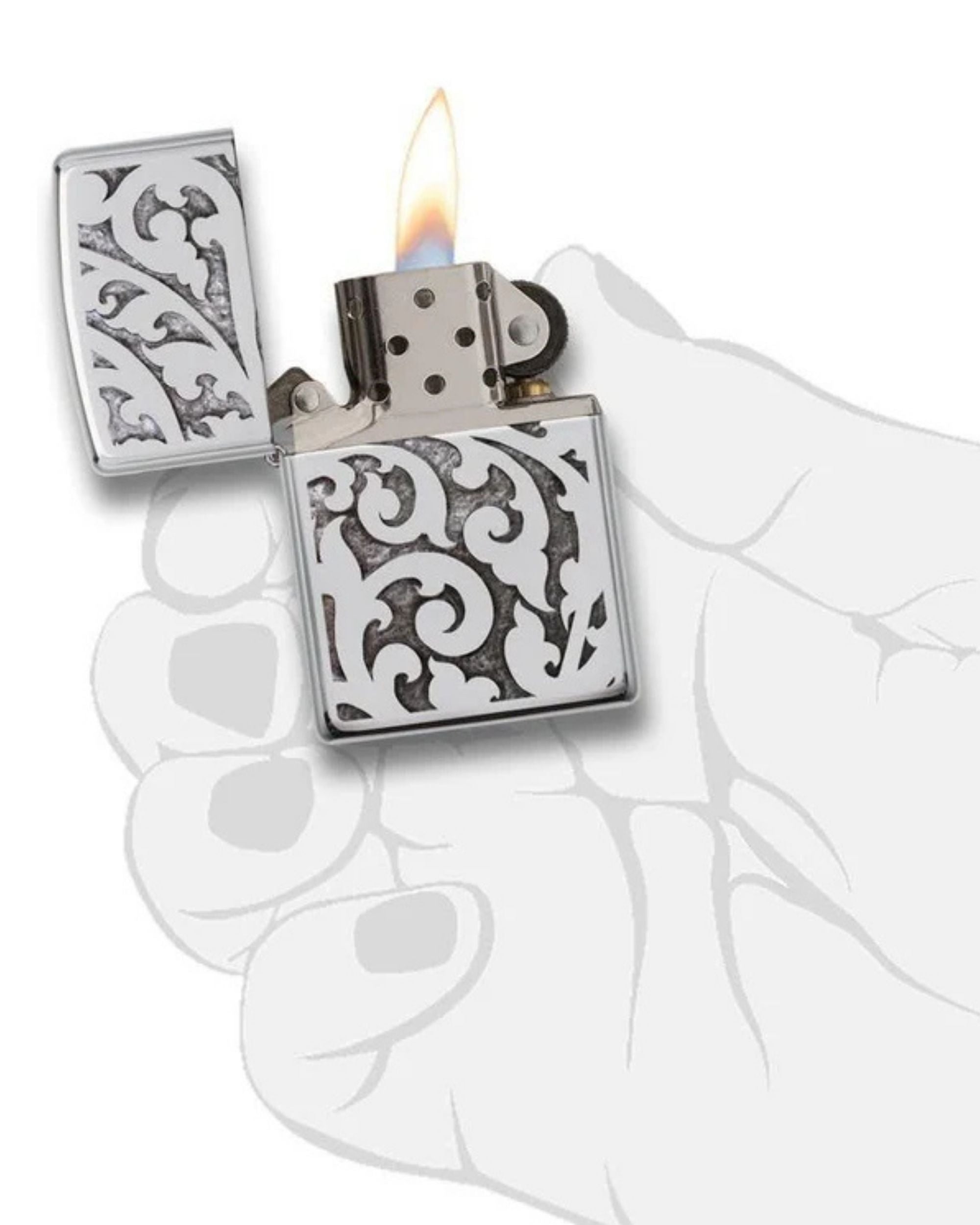 Zippo Antivento Ricaricabile Made In Usa Argento Unisex