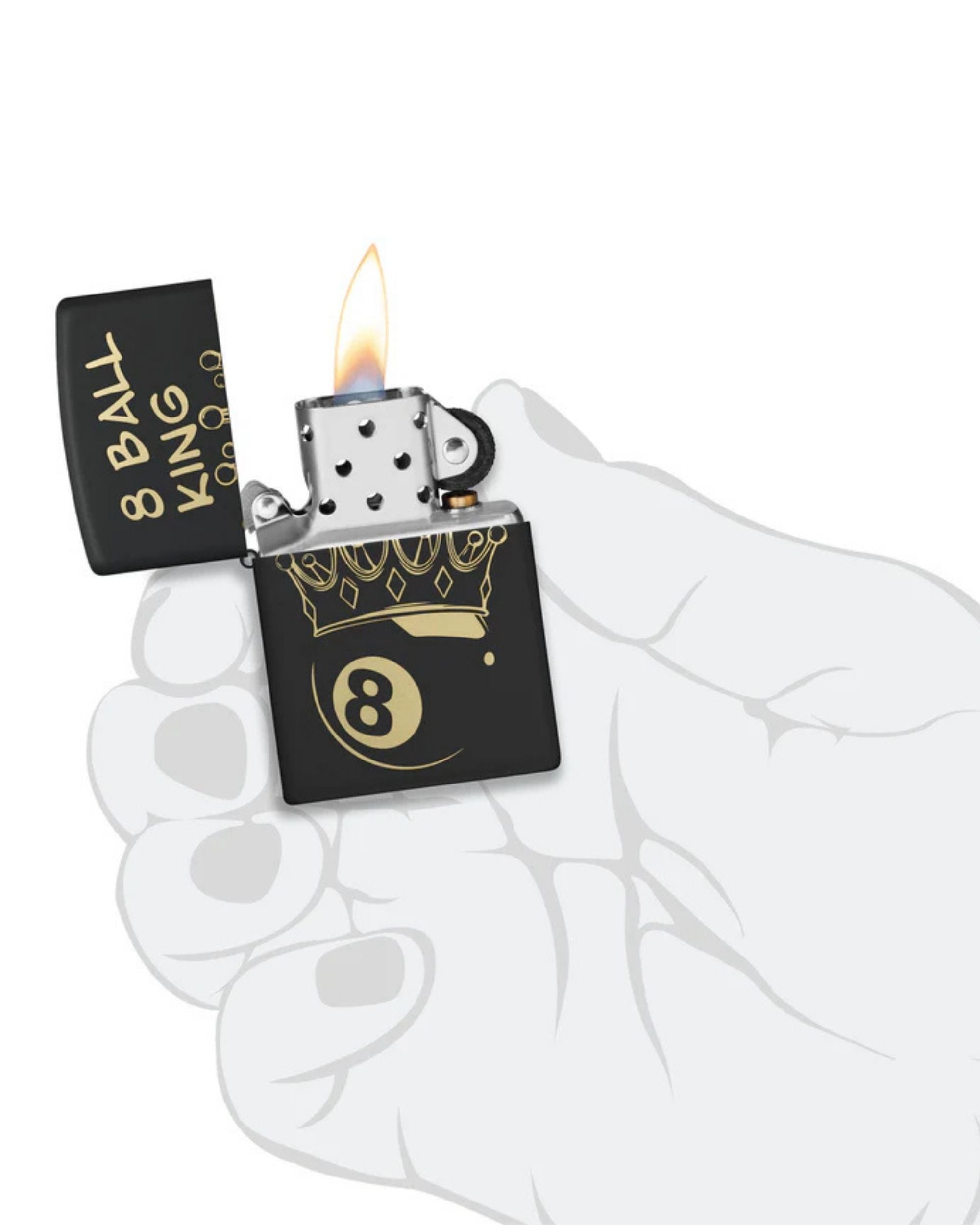 Zippo Accendino Antivento Made In Usa Ricaricabile '8 Ball' Nero Unisex