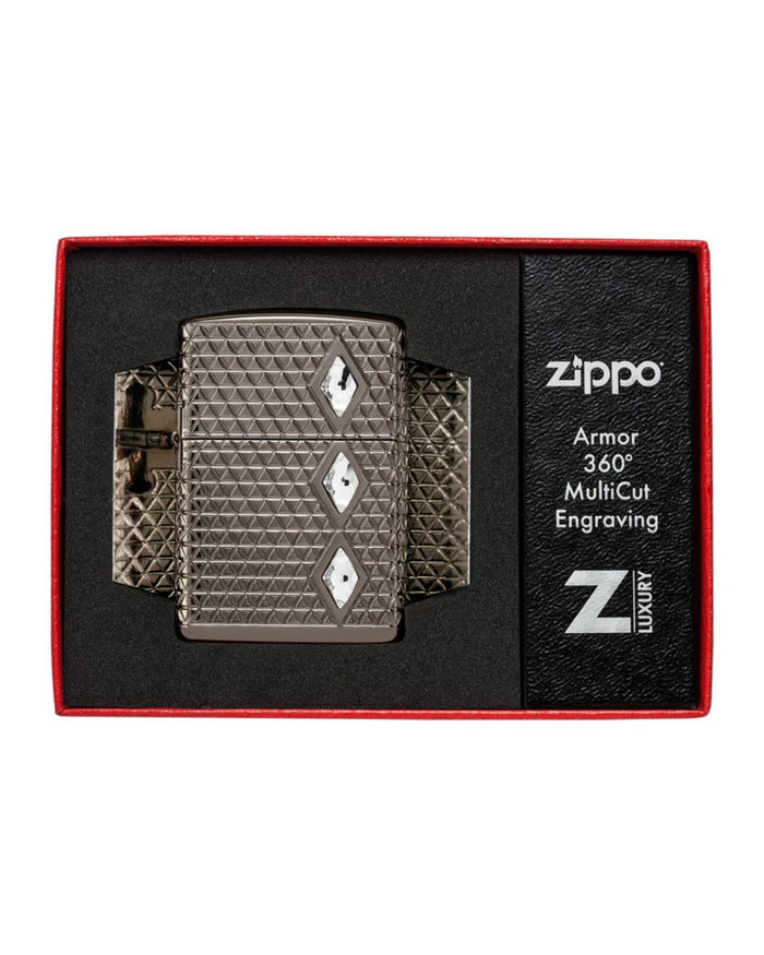 Zippo Antivento Made In Usa Ricaricabile Black Ice Nero Unisex 3