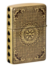 Zippo Accendino Antivento Made In Usa Ricaricabile Ace of Spades Oro Unisex