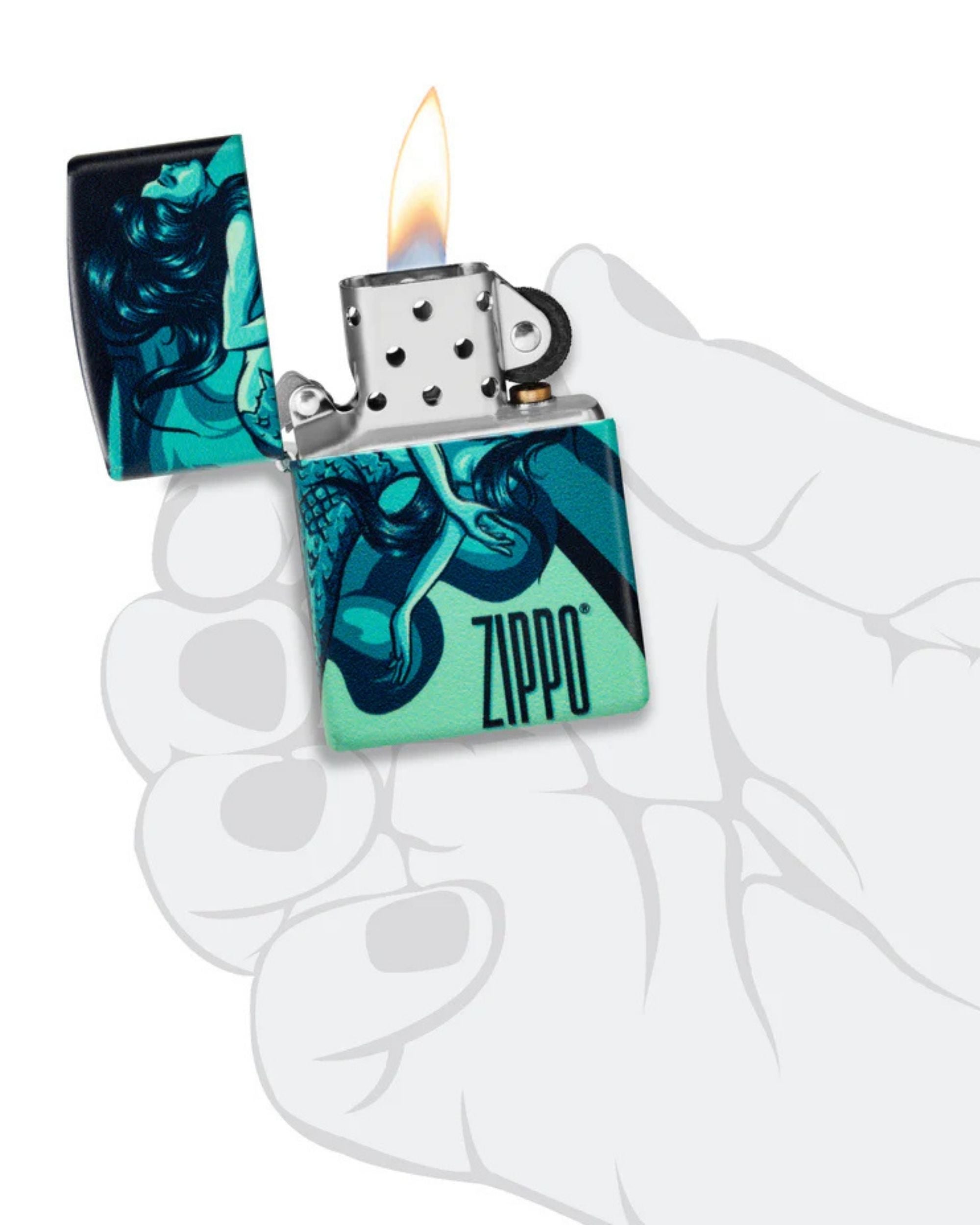 Zippo Antivento Ricaricabile Made In Usa Marmaid Sirena 48605