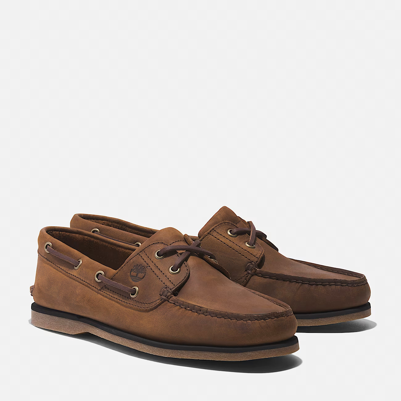 Timberland Scarpa da Barca Uomo Classic 2-Eye Tomaia in Pelle Marrone