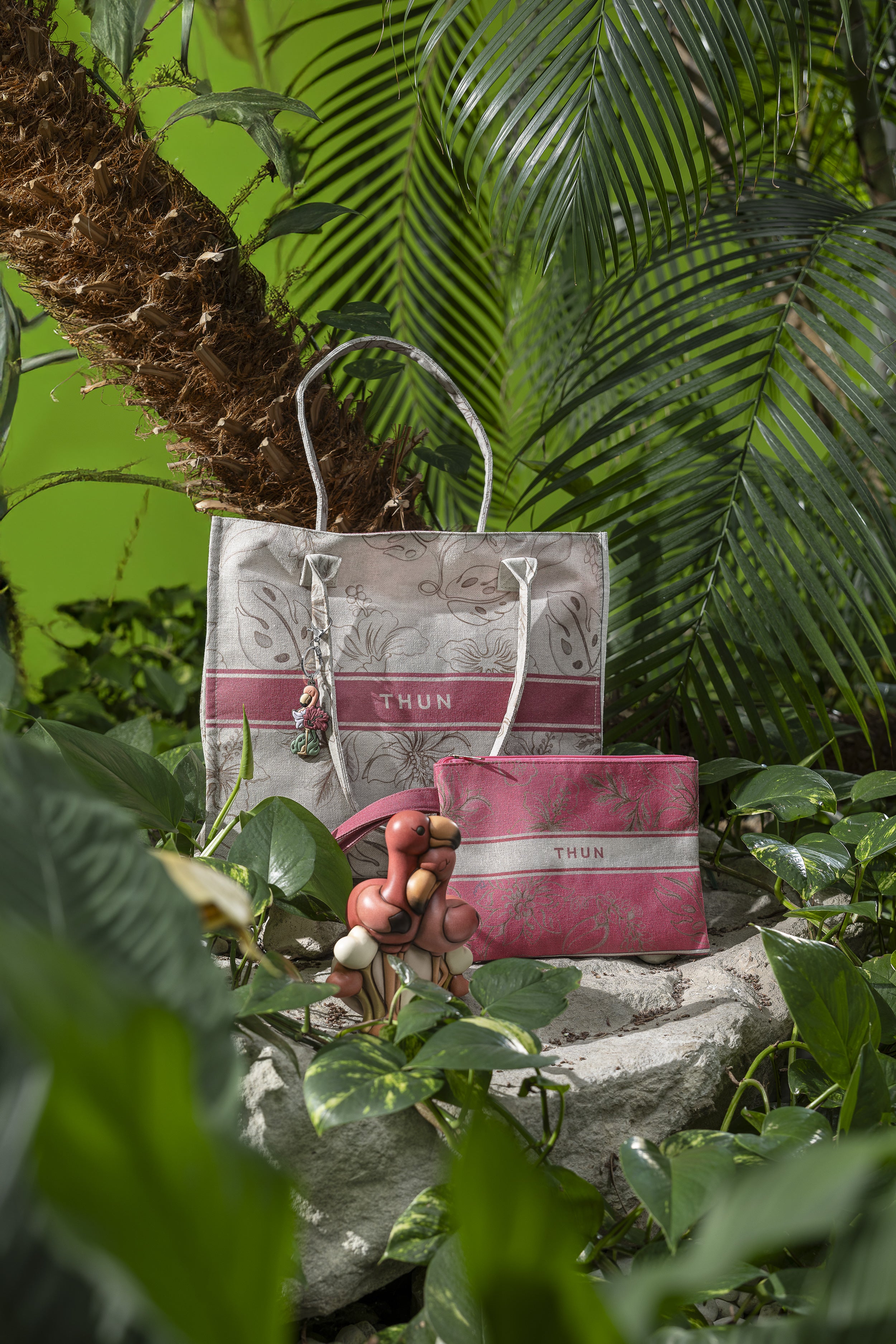 THUN Set Borsa Mare e Pochette 42x35x14 cm Eleganza esotica