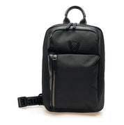 Blauer Zaino Doyers Backpack per Uomo monospalla taslan ed ecopelle NERO