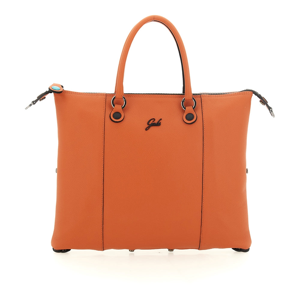 Gabs G3 Plus M Borsa Zaino Trasformabile Hobo Shopper Tote Bauletto in Pelle Orange