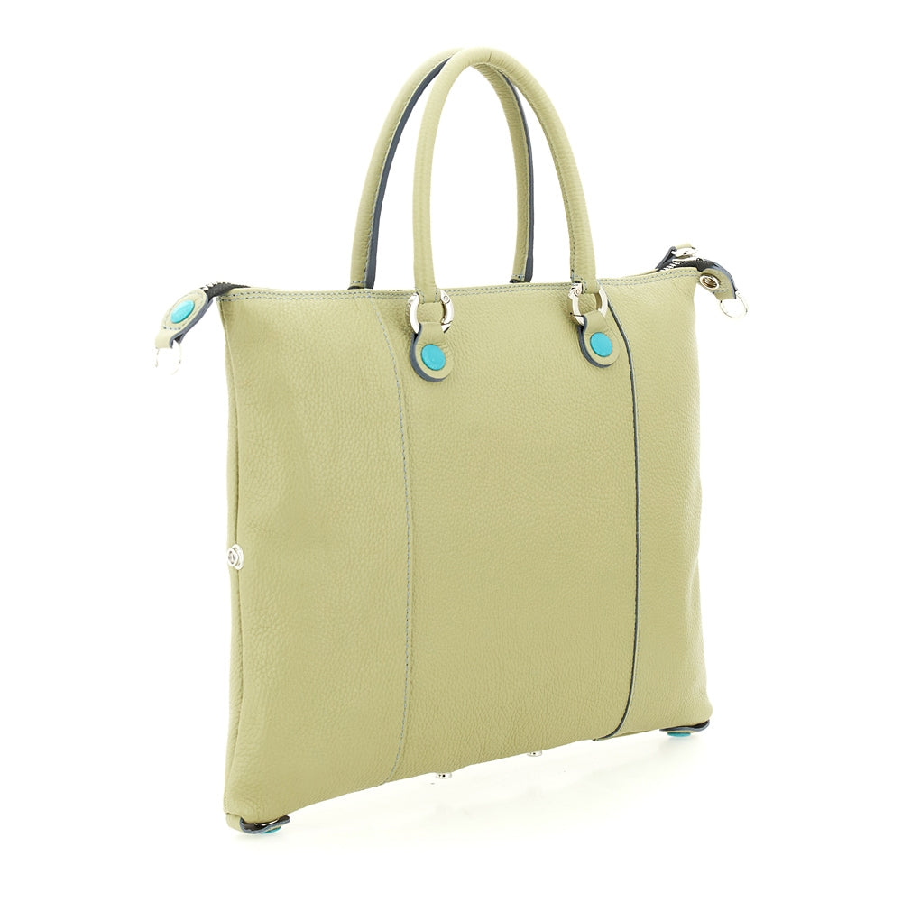 Gabs G3 Plus M Basic Borsa Zaino Trasformabile Shopper Tote Bauletto Pelle Celadon