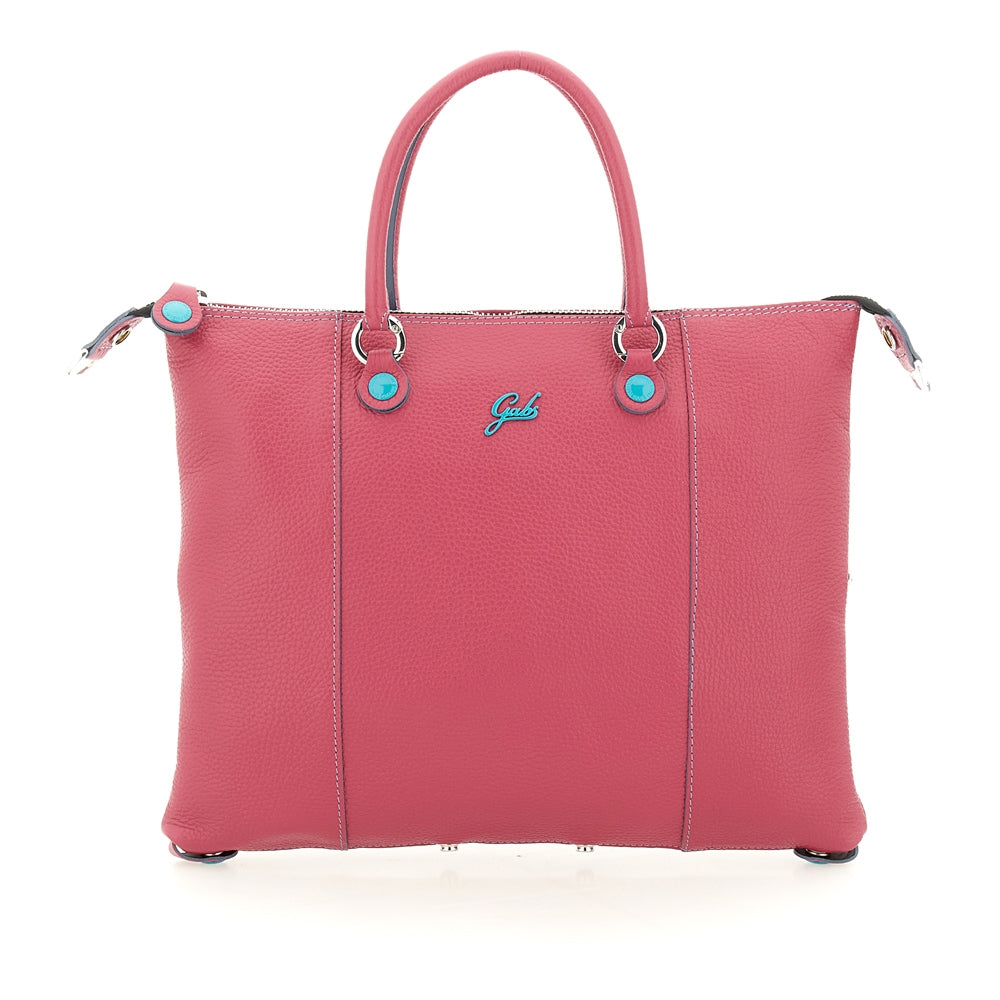 Gabs G3 Plus M Basic Borsa Zaino Trasformabile Shopper Tote Bauletto Pelle Begonia