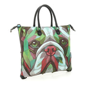 Gabs G3 Plus M Pet Borsa Zaino Trasformabile Shopper Tote Bauletto Pelle Bulldog verde