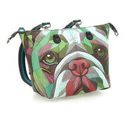 Gabs G3 Plus M Pet Borsa Zaino Trasformabile Shopper Tote Bauletto Pelle Bulldog verde