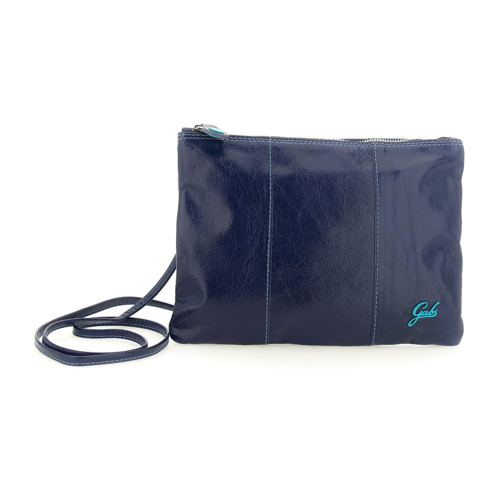 Gabs Borsa Pochette Tracolla Beyonce M Pelle Bull Basic BLU LUCIDA glossy