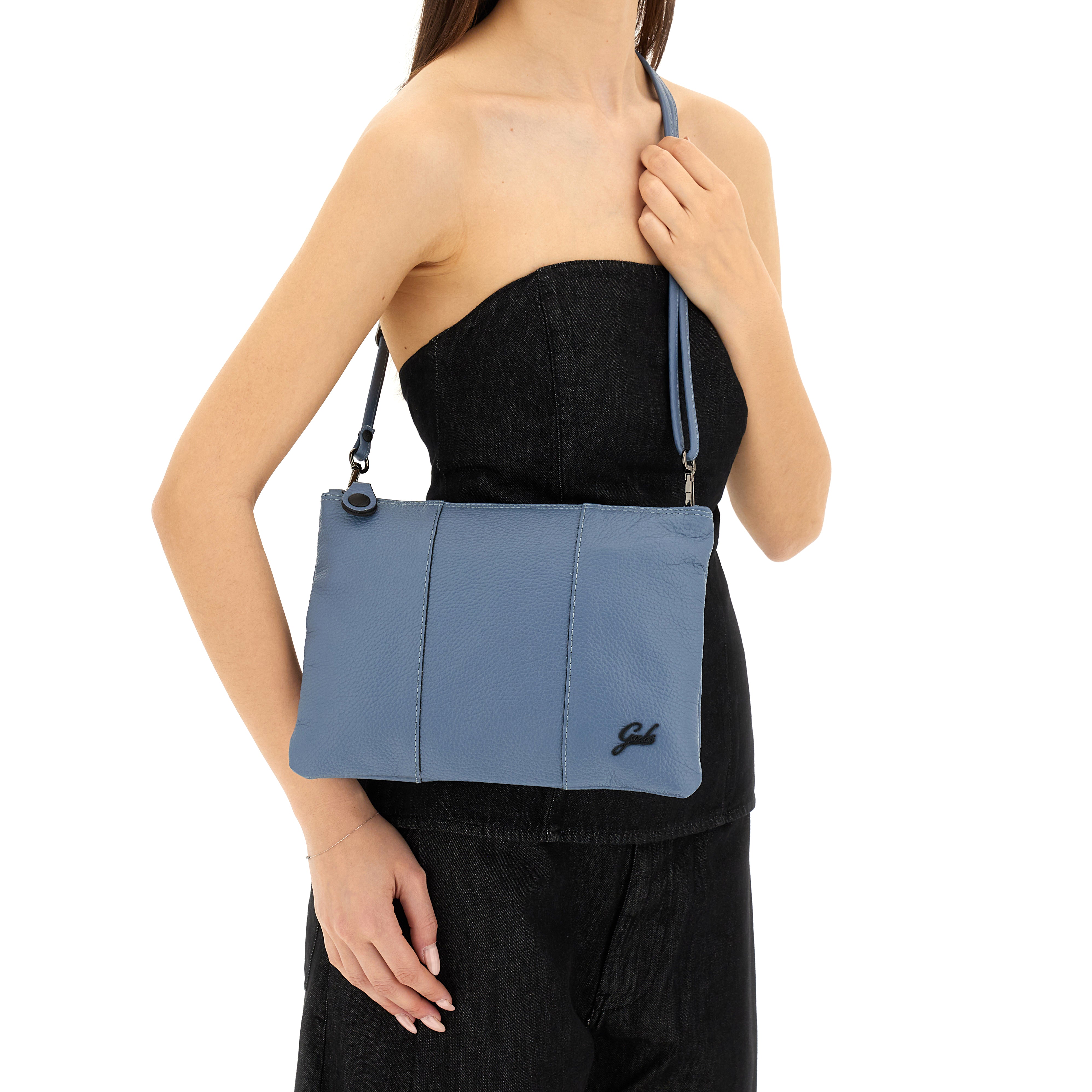 Gabs Borsa Pochette Tracolla Beyonce S Pelle Bull Black ardesia blu