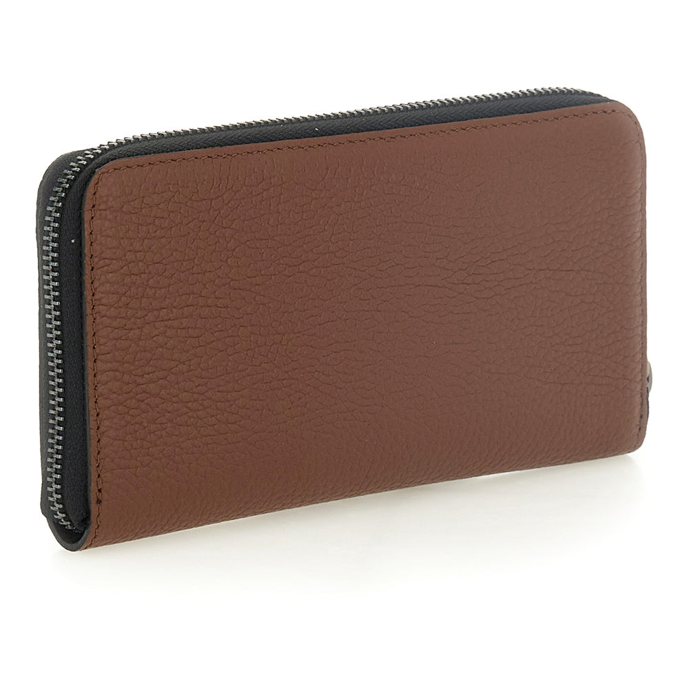 Gabs Portafoglio con portamonete e slot card con zip in Pelle Gmoney17 Bull Black - CUOIO