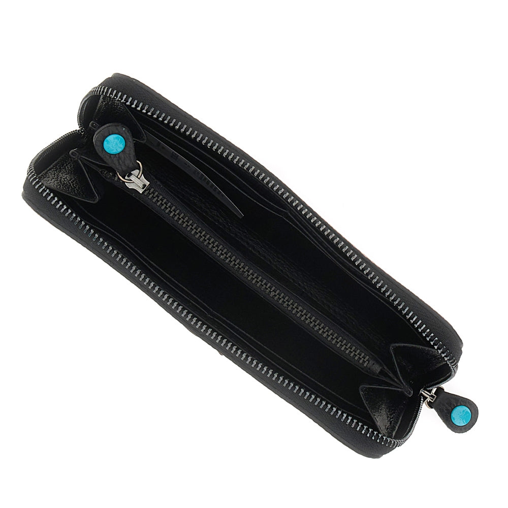 Gabs Portafoglio con portamonete e slot card con zip in Pelle Gmoney17 Bull Black - PROVENZA