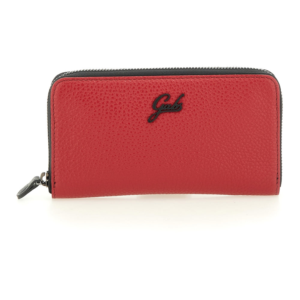 Gabs Portafoglio con portamonete e slot card con zip in Pelle Gmoney17 Bull Black - FUOCO