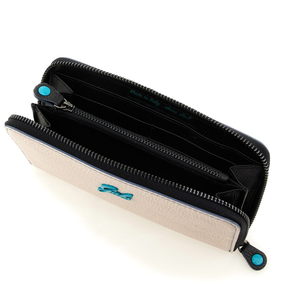 Gabs Portafoglio portamonete slot card zip around Pelle Gmoney17 Bull Basic - PANNA