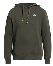 North Sails Felpa manica lunga girocollo Hoodie cappuccio e tasca frontale 691084 forest verde