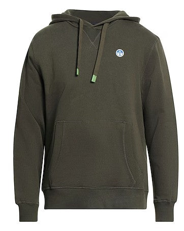 North Sails Felpa manica lunga girocollo Hoodie cappuccio e tasca frontale 691084 forest verde