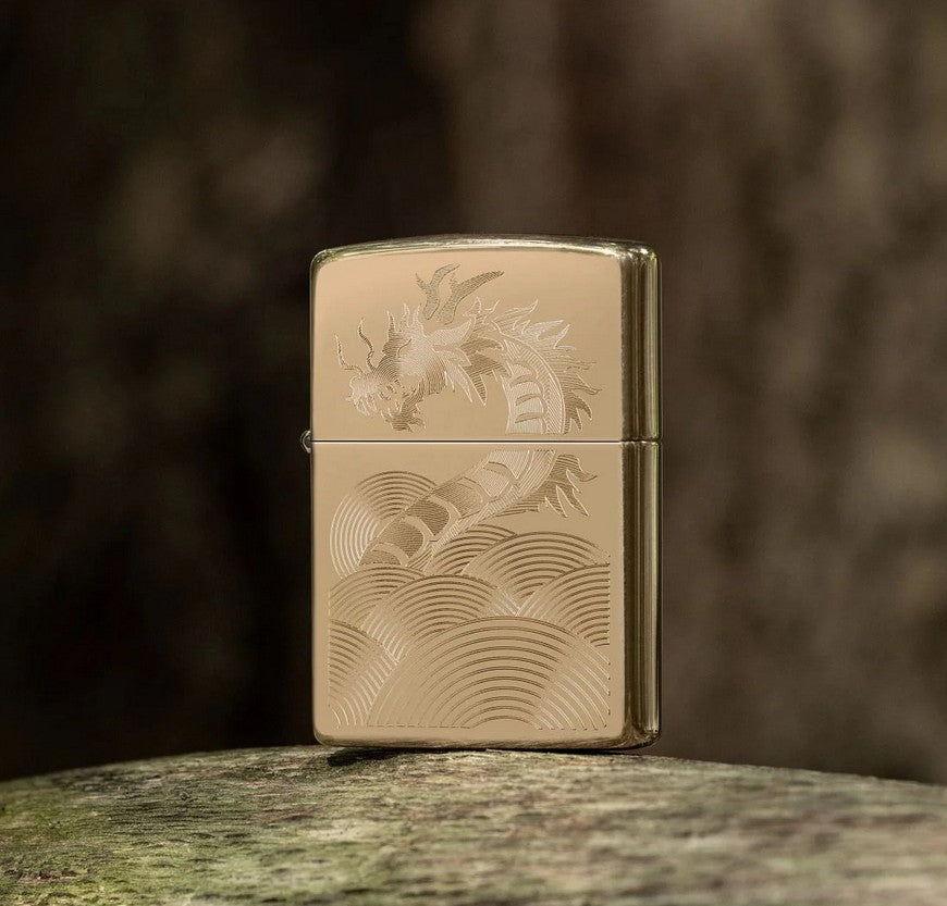 Zippo accendino Special Limited Edition 46822 drago oro inciso auto engrave