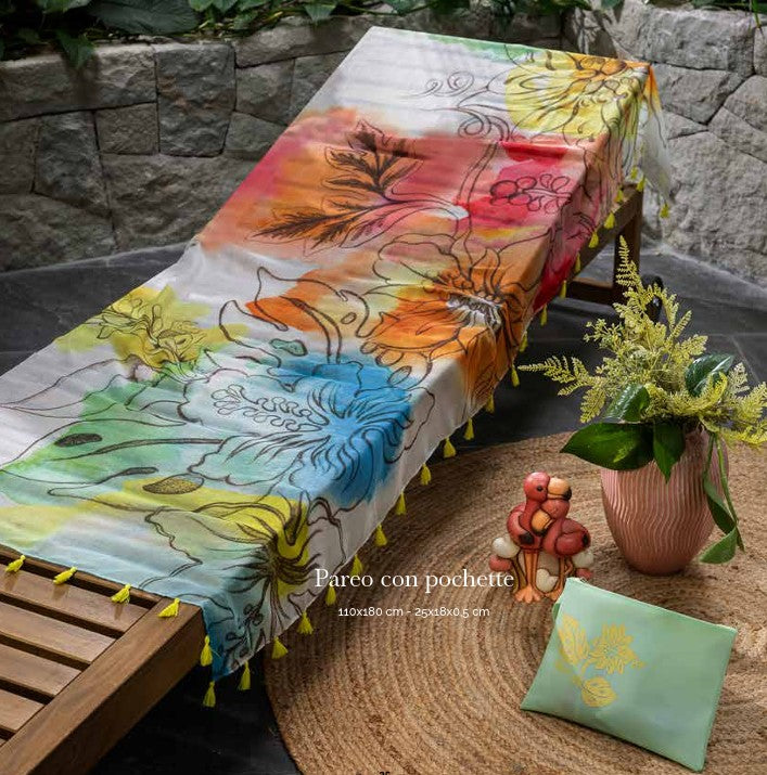 THUN Set Pareo e Pochette Eleganza esotica 110x180 cm e 18x25 cm D003322