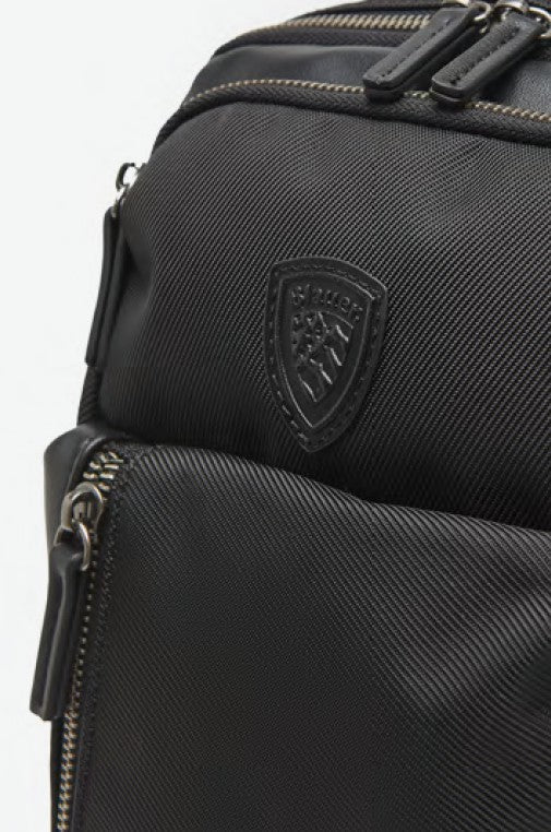 Blauer Zaino Doyers Backpack per Uomo monospalla taslan ed ecopelle NERO