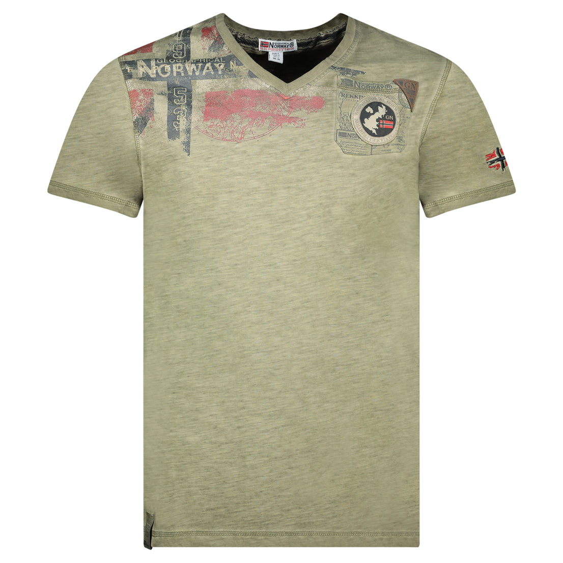 Geographical Norway T-shirt Jamo kaki Uomo scollo v