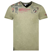Geographical Norway T-shirt Jamo kaki Uomo scollo v