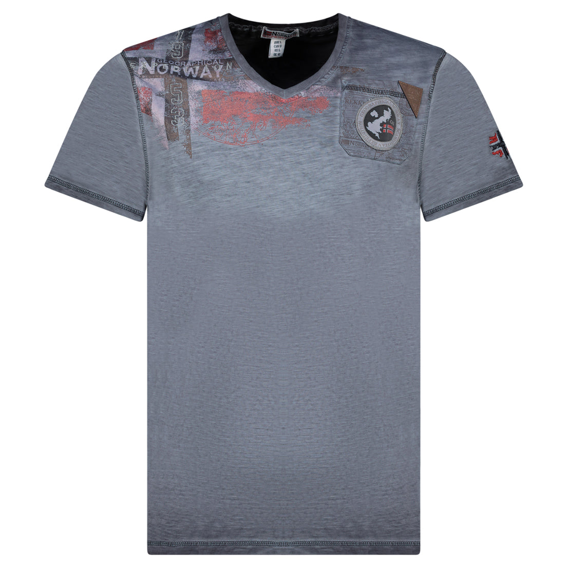 Geographical Norway T-shirt Jamo navy Uomo scollo v