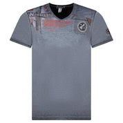 Geographical Norway T-shirt Jamo navy Uomo scollo v