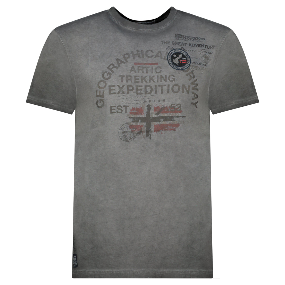 Geographical Norway T-shirt Jergen Manica Corta Girocollo Nero Uomo