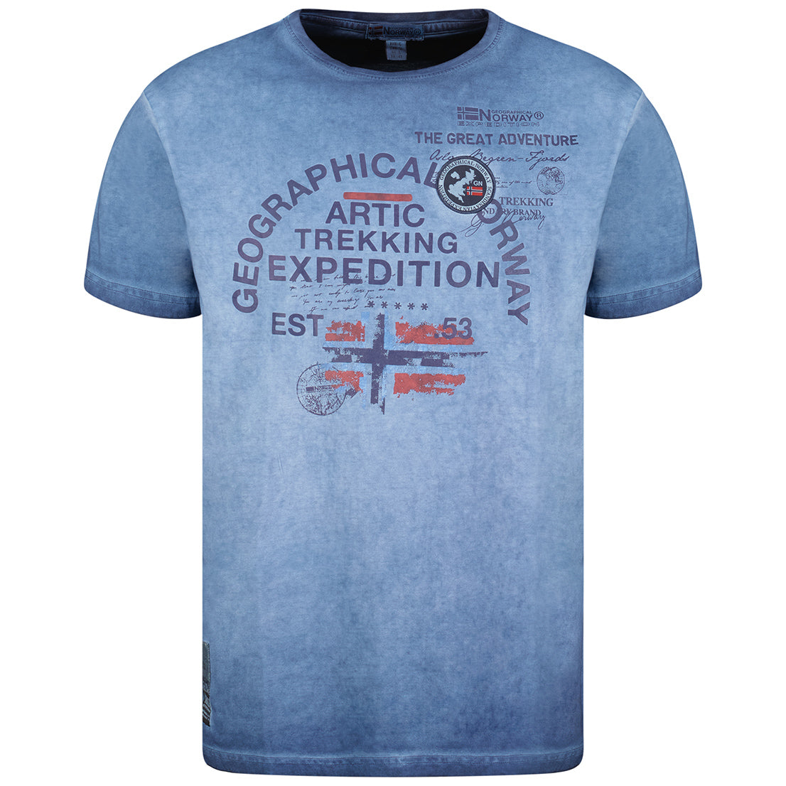 Geographical Norway Maglietta Manica Corta Jergen Girocollo Blu Uomo