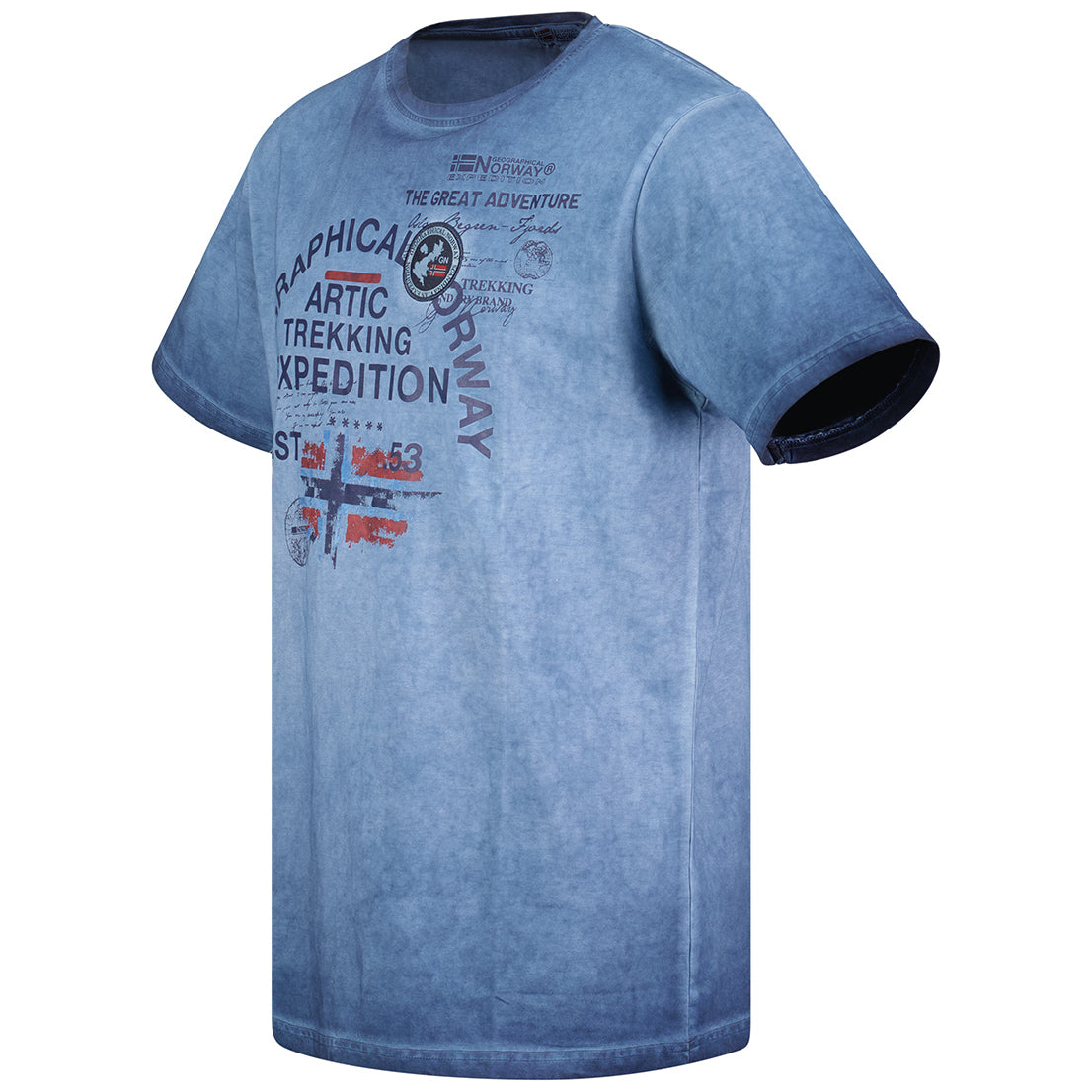 Geographical Norway Maglietta Manica Corta Jergen Girocollo Blu Uomo