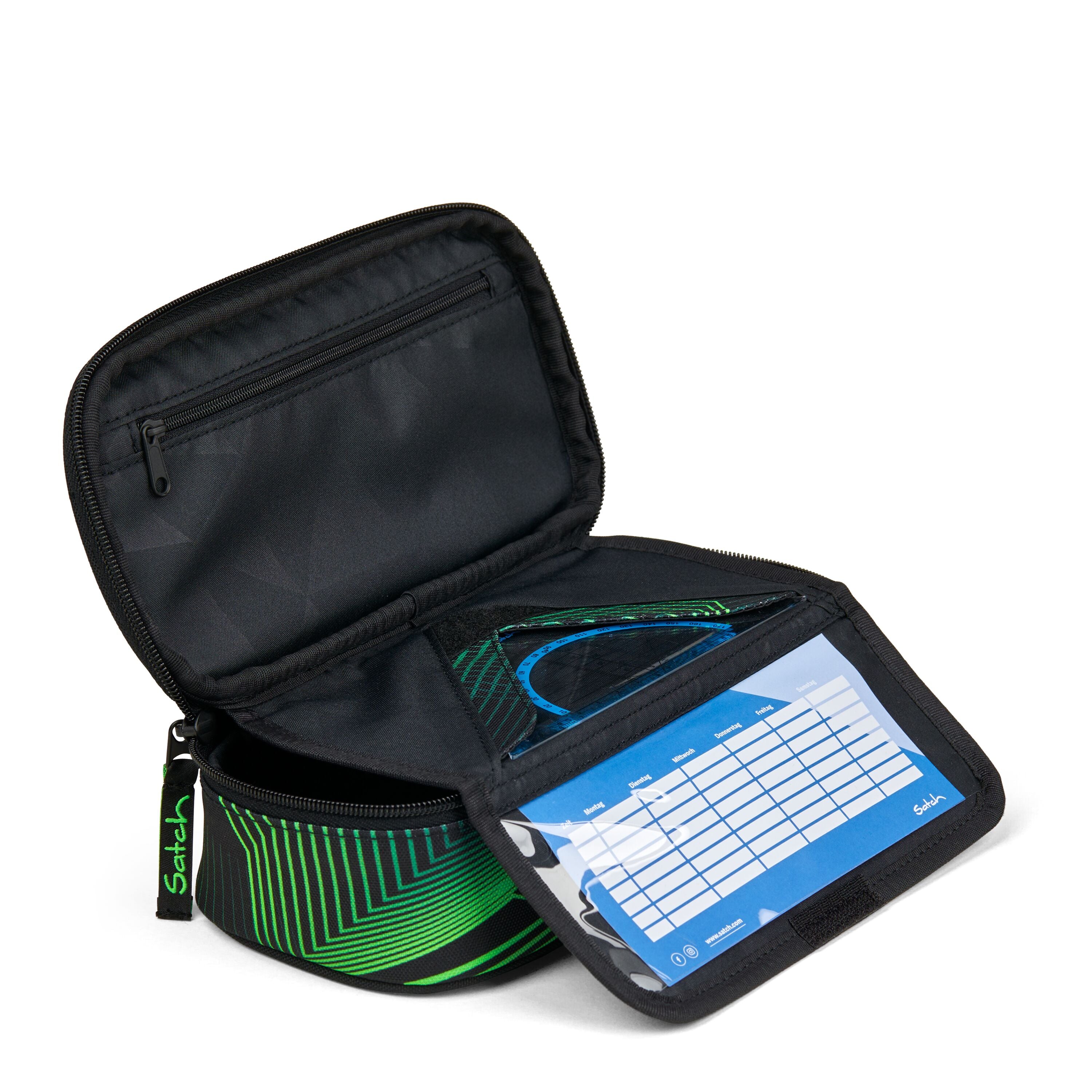 Satch Astuccio Scolastico Seismic Green 22x6x11 Cm pensilcase