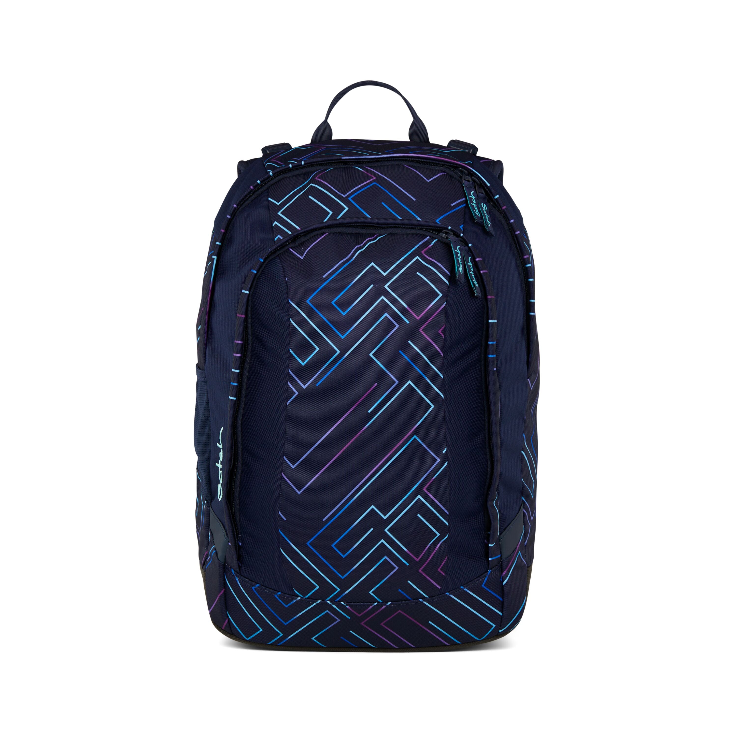 Satch Zaino Air con Imbottitura Posteriore Tessuto Eco Nero Bambino Purple laser