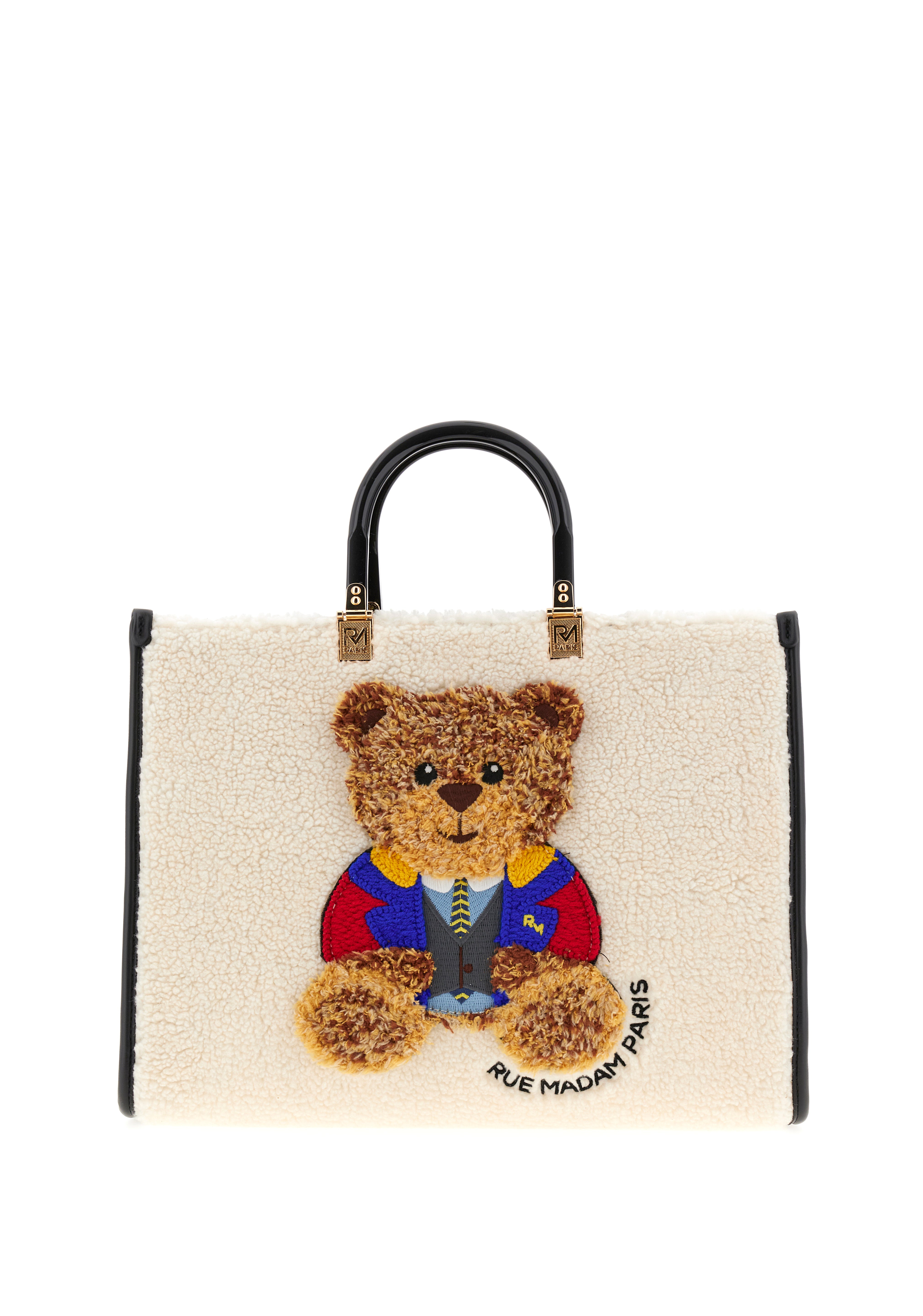 Rue Madam Paris Borsa Tote MARVIN TOTE WINTER in Eco-montone Burro Donna