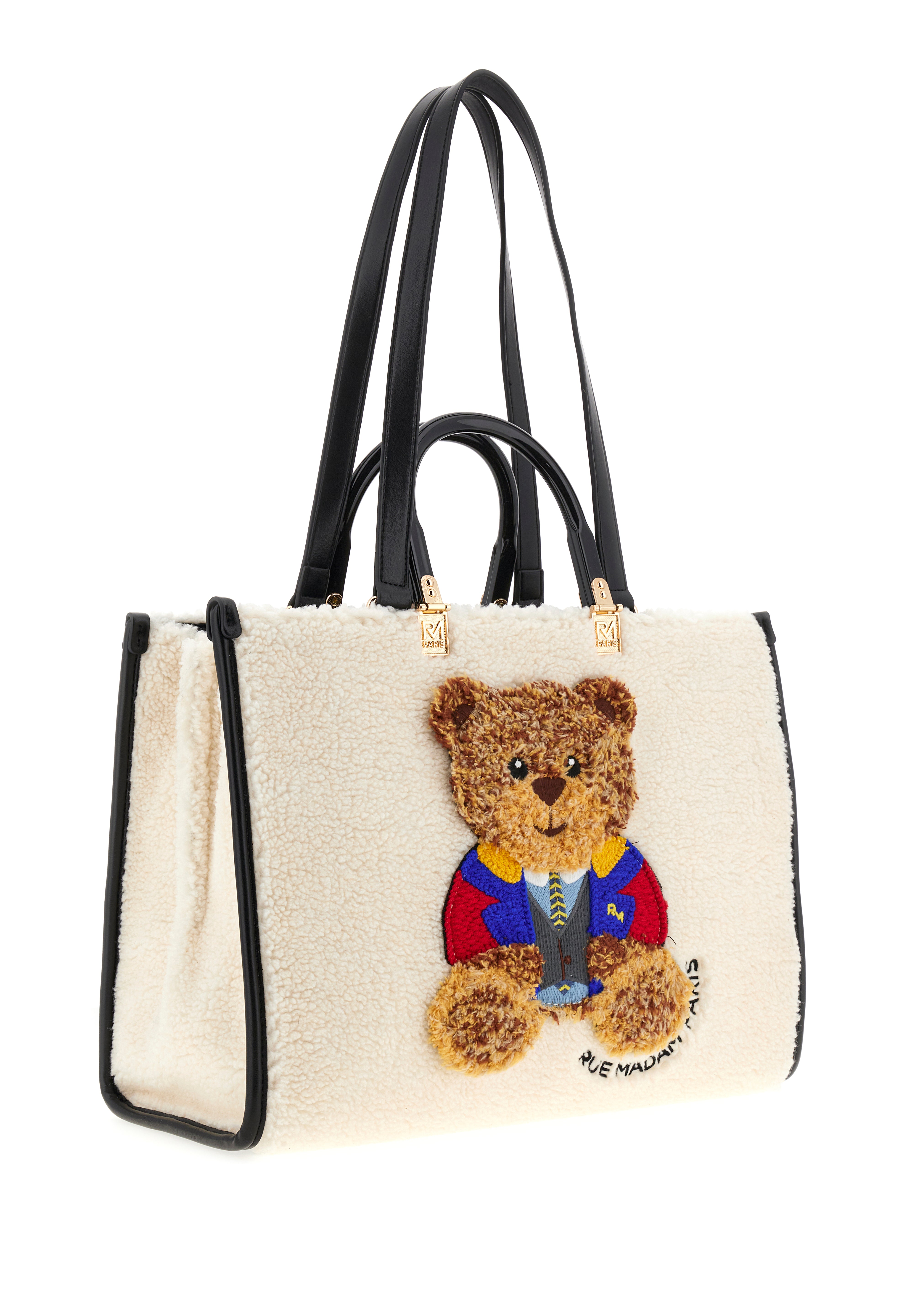 Rue Madam Paris Borsa Tote MARVIN TOTE WINTER in Eco-montone Burro Donna