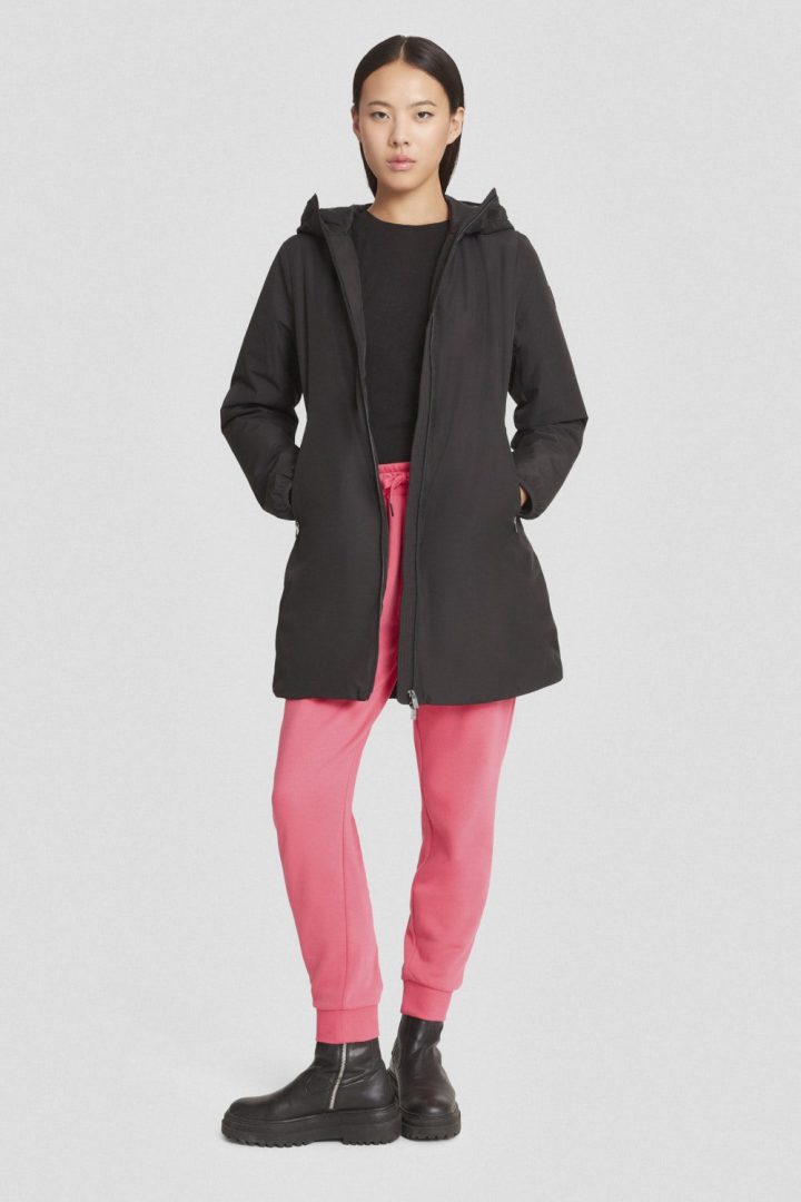 Ciesse Piumini Matilda Giacca lunga imbottita nera con cappuccio donna