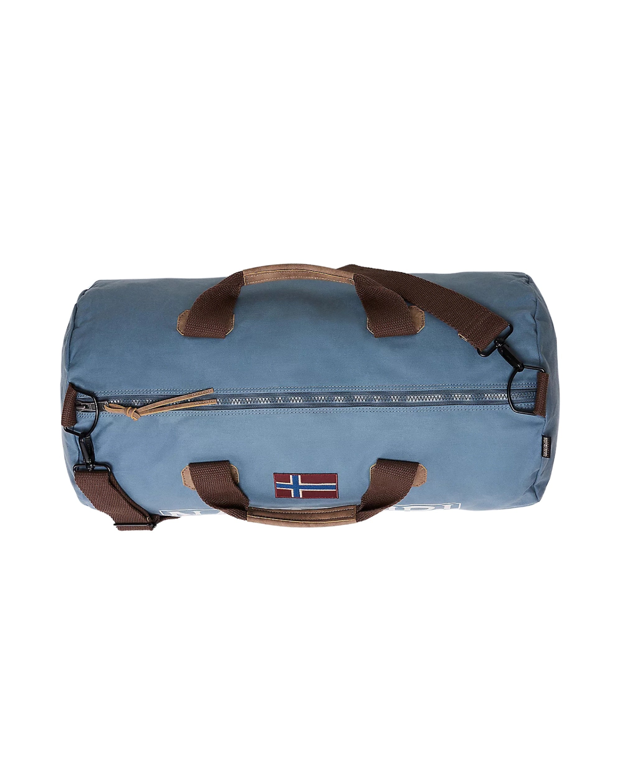 Napapijri Travel Bag with Removable and Adjustable Shoulder Strap Blue in Waxed Cotton