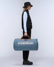 Napapijri Travel Bag with Removable and Adjustable Shoulder Strap Blue in Waxed Cotton