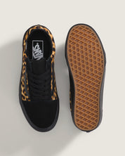 Vans Sneaker Donna Old Skool Tomaia Nero con Inserti Suede Trama Leopardato